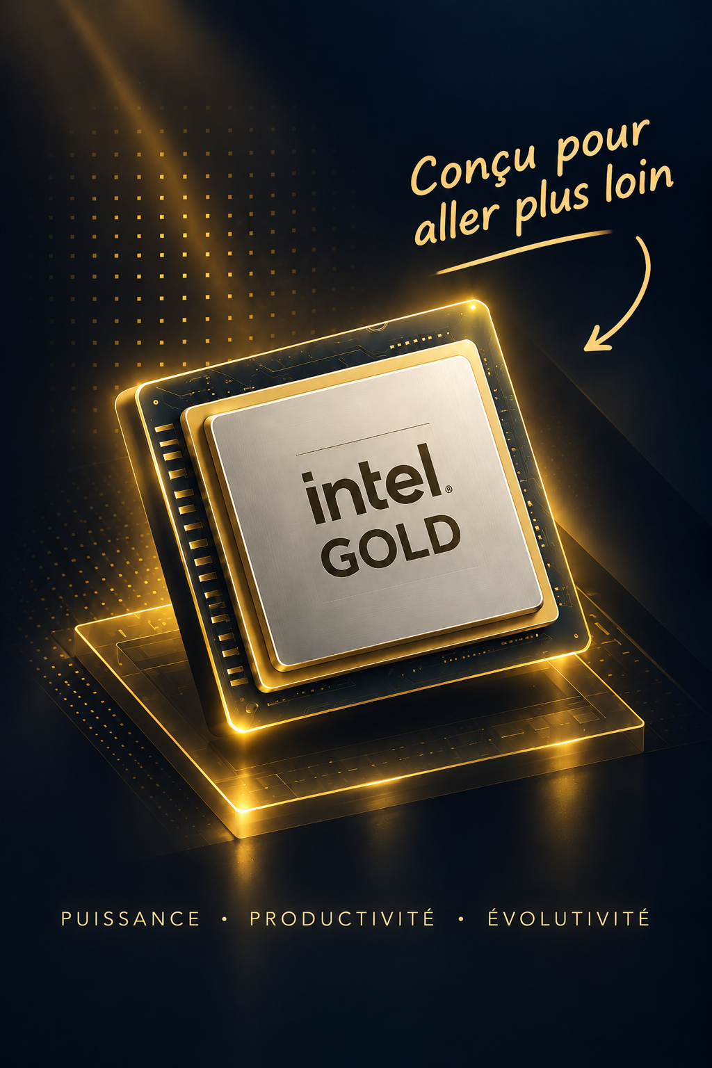 Illustration processeur Intel Gold